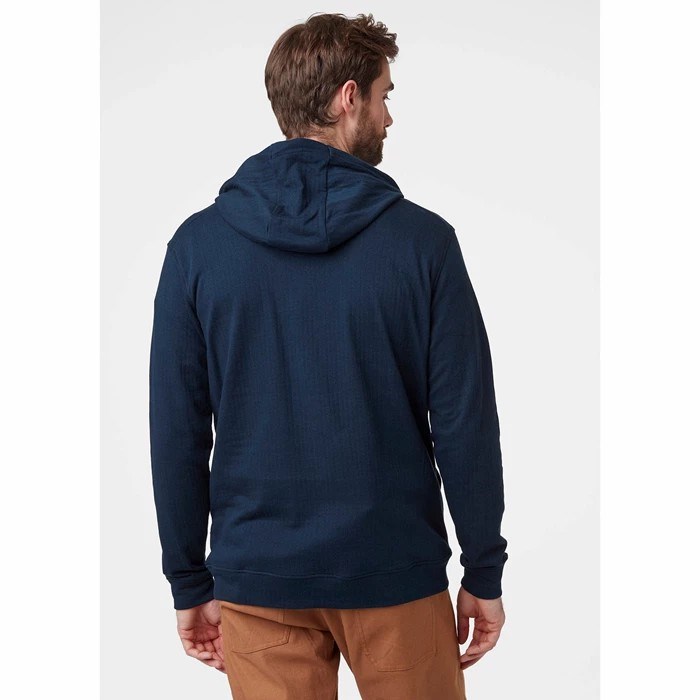 Men's Helly Hansen Hyggen Hooded Sweatshirts Navy | 396-QXBJEA