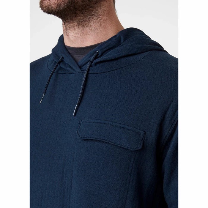 Men's Helly Hansen Hyggen Hooded Sweatshirts Navy | 396-QXBJEA