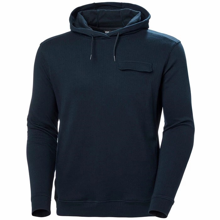 Men\'s Helly Hansen Hyggen Hooded Sweatshirts Navy | 396-QXBJEA