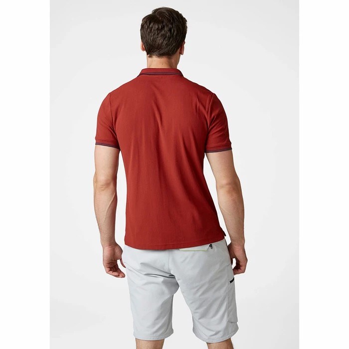 Men's Helly Hansen Kos Polo Shirts Burgundy | 016-VGWLKR