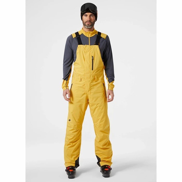 Men's Helly Hansen Legendary Insulated Bib Snow Pants Yellow / Brown | 035-ROSKZQ