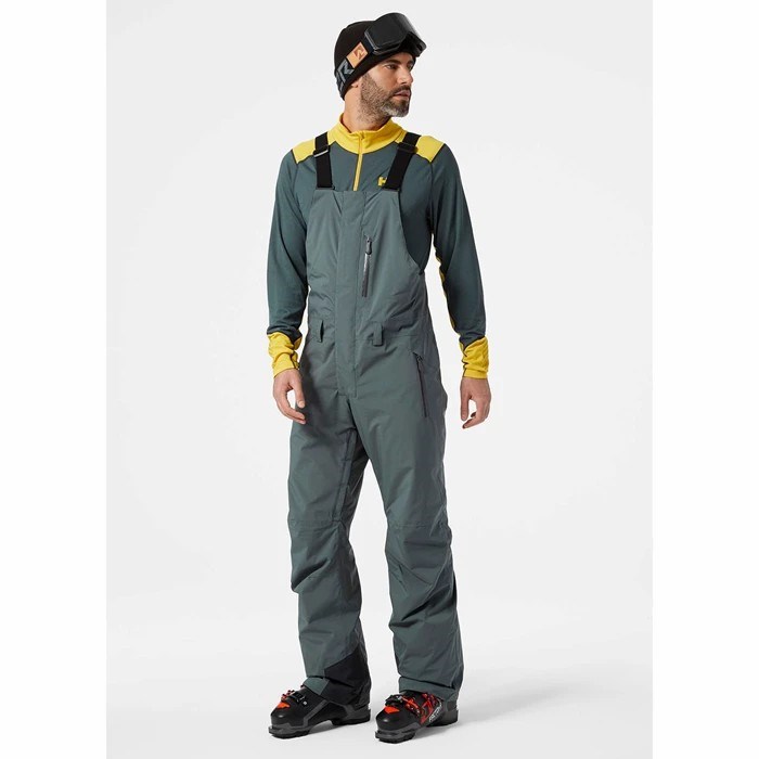 Men's Helly Hansen Legendary Insulated Bib Snow Pants Grey | 928-PRJVFN