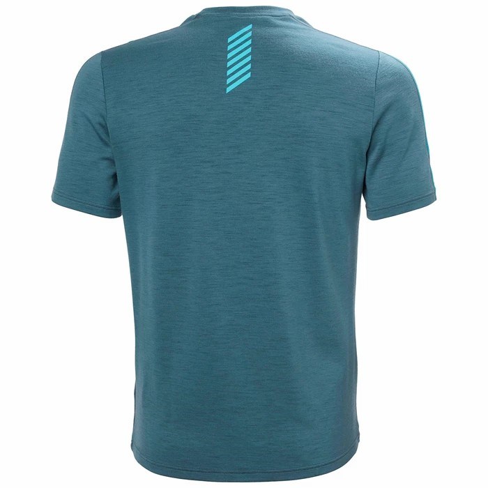 Men's Helly Hansen Lifa Merino Lightweight T Shirts Turquoise | 384-UJEVAG