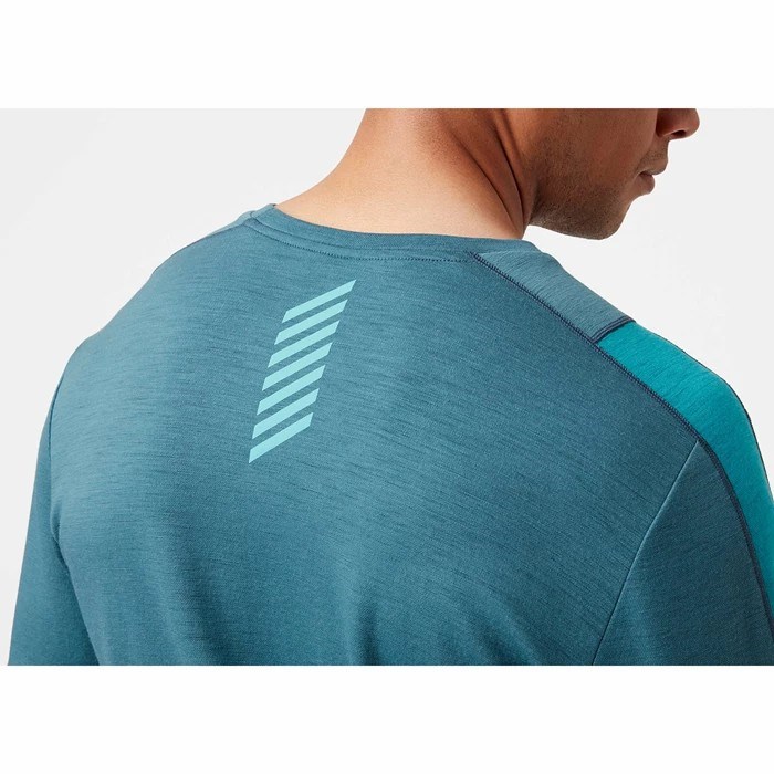 Men's Helly Hansen Lifa Merino Lightweight T Shirts Turquoise | 384-UJEVAG