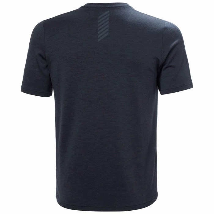 Men's Helly Hansen Lifa Merino Lightweight T Shirts Navy | 982-FHWGSN