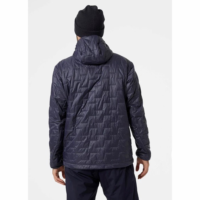 Men's Helly Hansen Lifaloft Hooded Casual Jackets Navy | 938-BJGARF