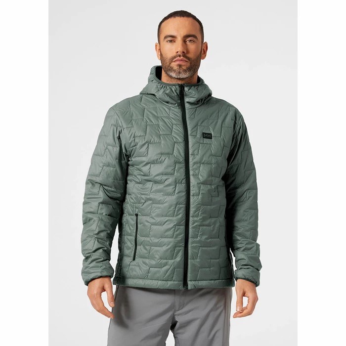 Men's Helly Hansen Lifaloft Hooded Hiking Jackets Grey | 167-FKZGXV