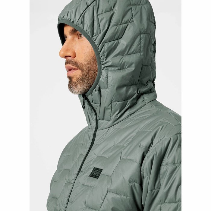 Men's Helly Hansen Lifaloft Hooded Hiking Jackets Grey | 167-FKZGXV