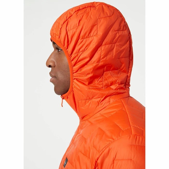 Men's Helly Hansen Lifaloft Hooded Hiking Jackets Orange | 536-MSDJVL