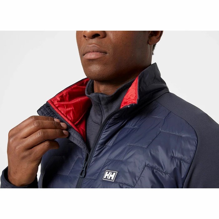 Men's Helly Hansen Lifaloft Hybrid Coats Navy | 835-PREOCV