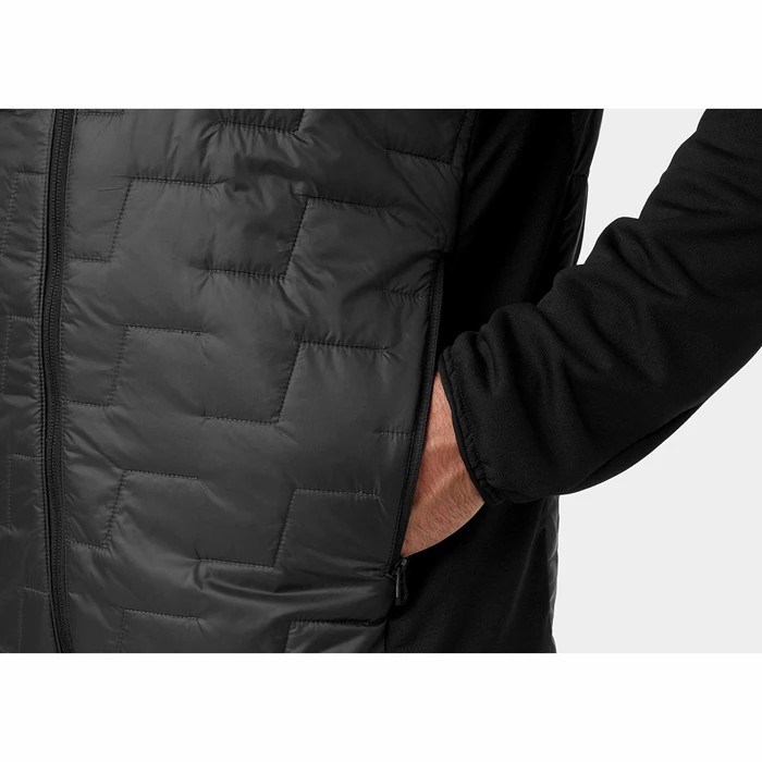 Men's Helly Hansen Lifaloft Hybrid Outdoor Jackets Black | 286-UWHICR