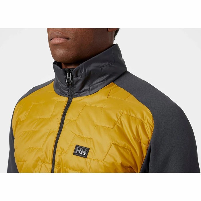 Men's Helly Hansen Lifaloft Hybrid Puffer Jackets Brown / Orange | 839-OLEKNU