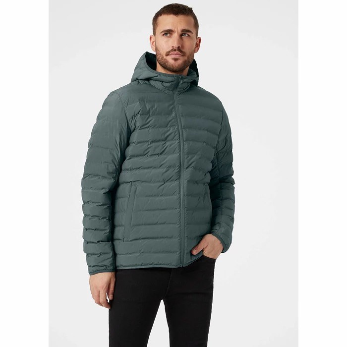 Men's Helly Hansen Mono Material Hooded Insulated Jackets Grey | 764-QIDLYN