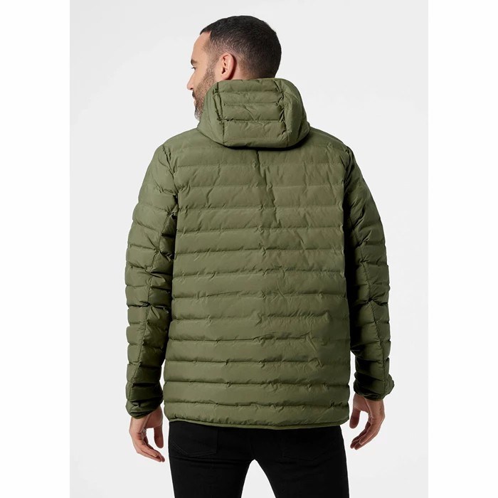 Men's Helly Hansen Mono Material Hooded Insulated Jackets Green | 826-MEJYTV