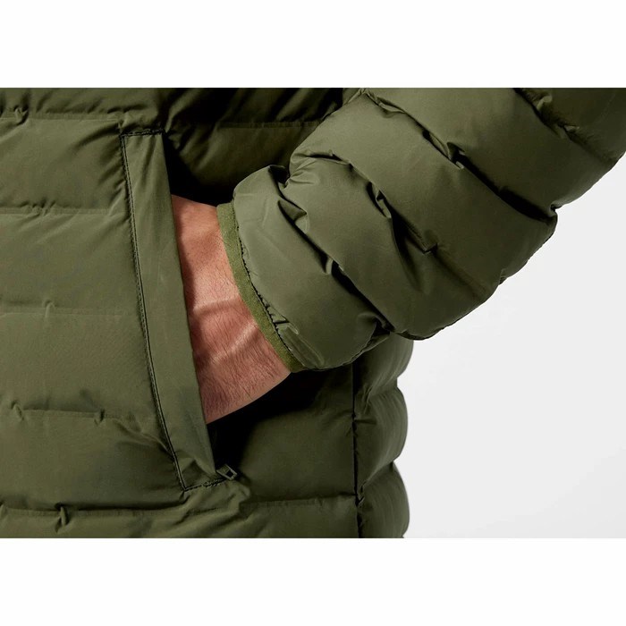 Men's Helly Hansen Mono Material Hooded Insulated Jackets Green | 826-MEJYTV