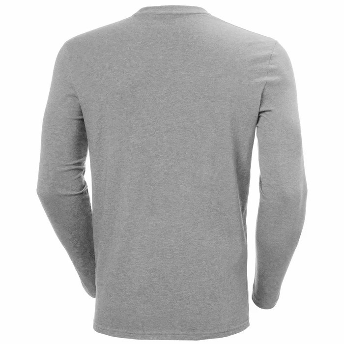 Men's Helly Hansen Nord Graphic Longsleeve Tshir T Shirts Grey | 543-WUSQGN