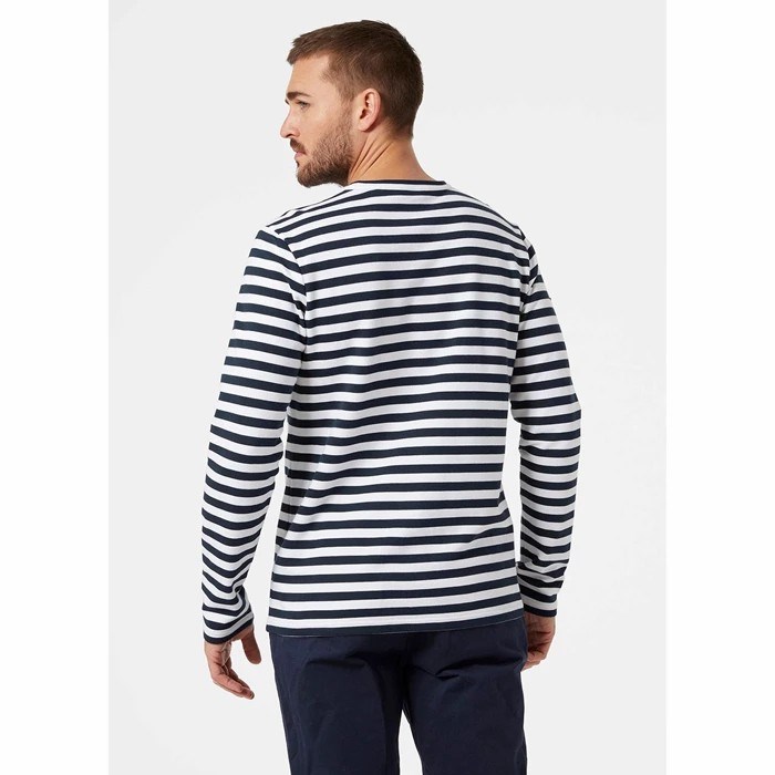 Men's Helly Hansen North Sea Long Sleeve T Shirts Navy | 681-ZKMEUA