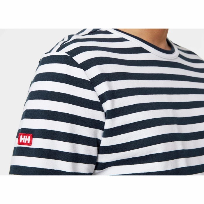 Men's Helly Hansen North Sea Long Sleeve T Shirts Navy | 681-ZKMEUA