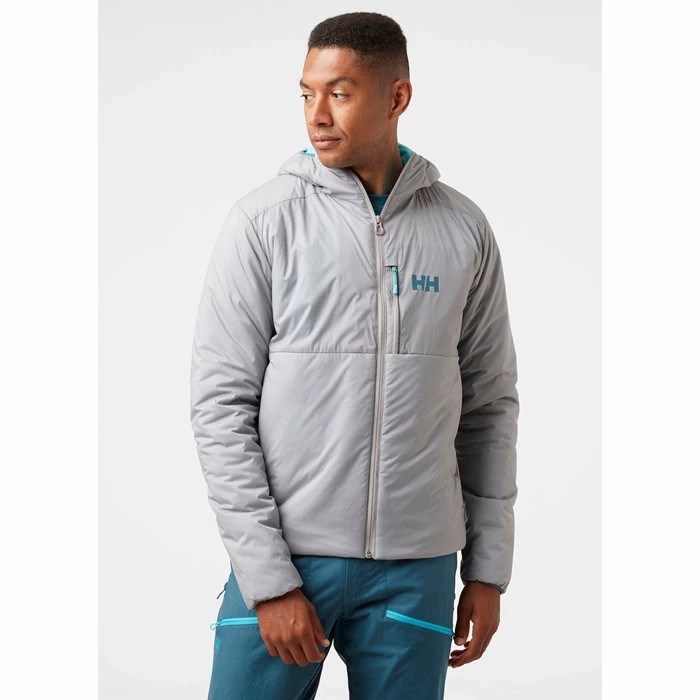 Men's Helly Hansen Odin Stretch Hooded Hiking Jackets Grey | 908-ERIOQJ