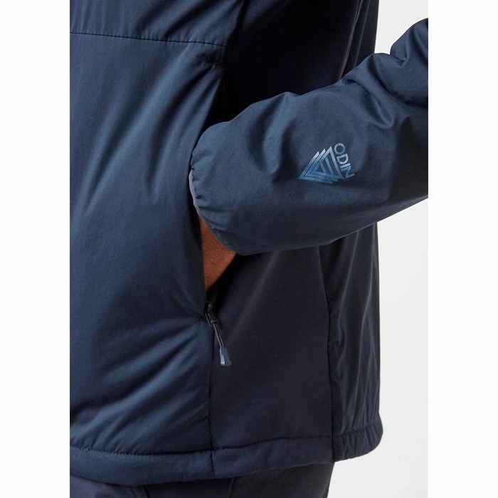 Men's Helly Hansen Odin Stretch Hooded Light Outdoor Jackets Navy | 169-UEZPJO