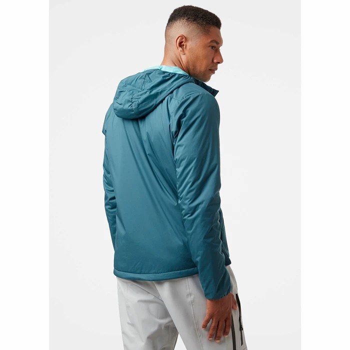 Men's Helly Hansen Odin Stretch Hooded Light Outdoor Jackets Turquoise | 375-TNGPRA