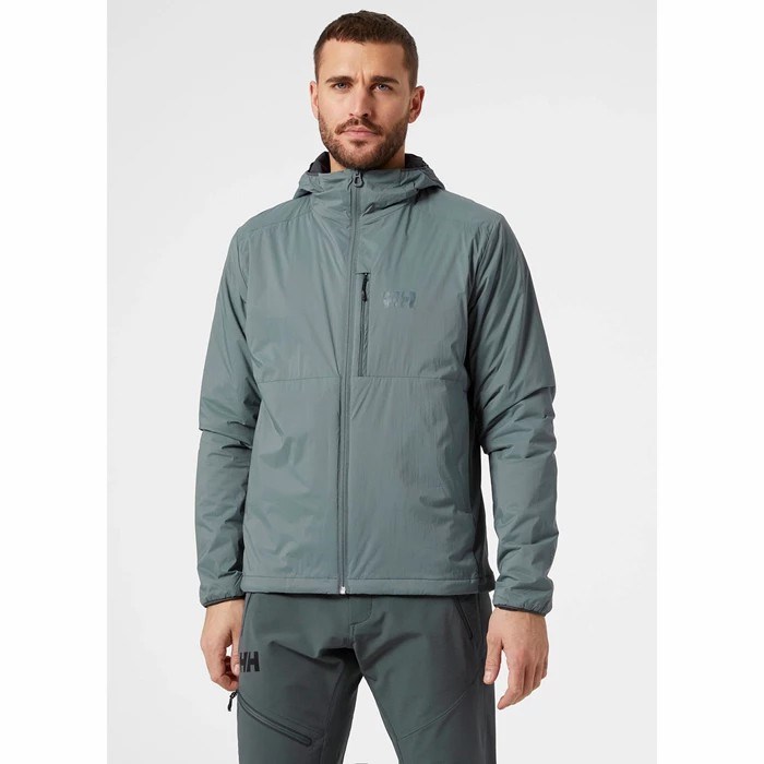 Men's Helly Hansen Odin Stretch Hooded Light Midlayer Jackets Grey | 497-QHOWVP