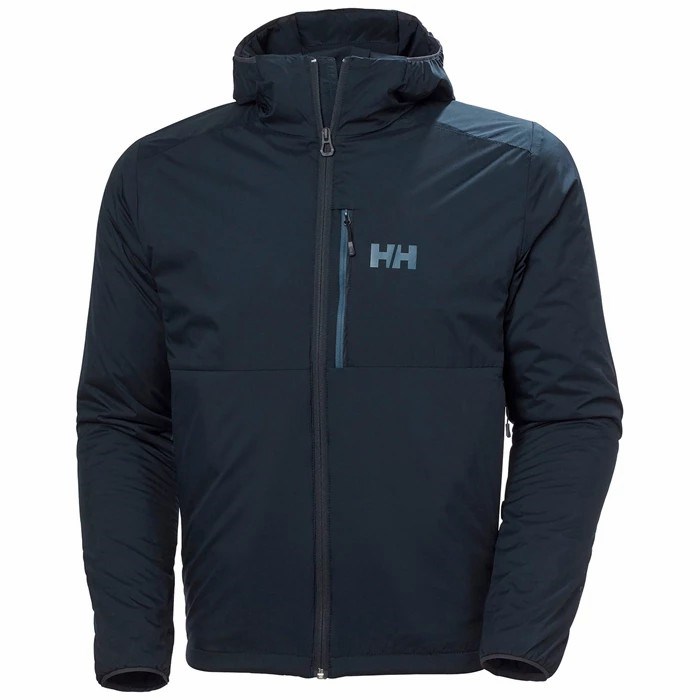 Men\'s Helly Hansen Odin Stretch Hooded Light Insulated Jackets Navy | 540-GDYMUH