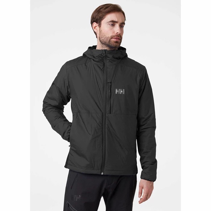 Men's Helly Hansen Odin Stretch Hooded Light Midlayer Jackets Black | 608-MDYELJ