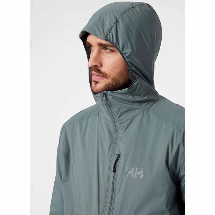 Men's Helly Hansen Odin Stretch Hooded Light Outdoor Jackets Grey | 645-OJQUVZ