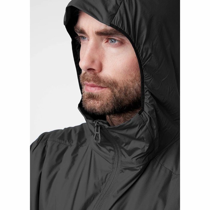 Men's Helly Hansen Odin Stretch Hooded Light Outdoor Jackets Black | 849-HGDCSM