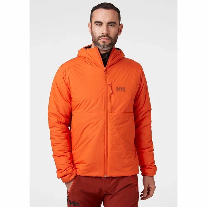 Men's Helly Hansen Odin Stretch Hooded Midlayer Jackets Red / Orange | 320-TLNWQM