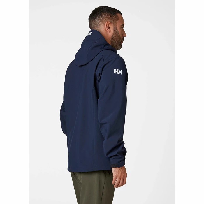 Men's Helly Hansen Paramount Hooded Soft Shell Jackets Navy | 189-MNDKHQ