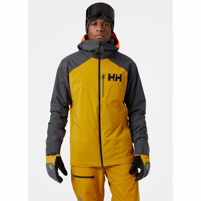 Men's Helly Hansen Powdreamer Ski Jackets Brown | 701-ZLSKGQ