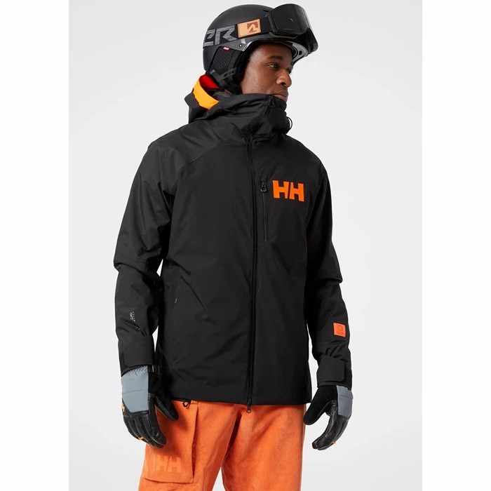 Men's Helly Hansen Powdreamer Ski Jackets Black | 980-NYTHBP