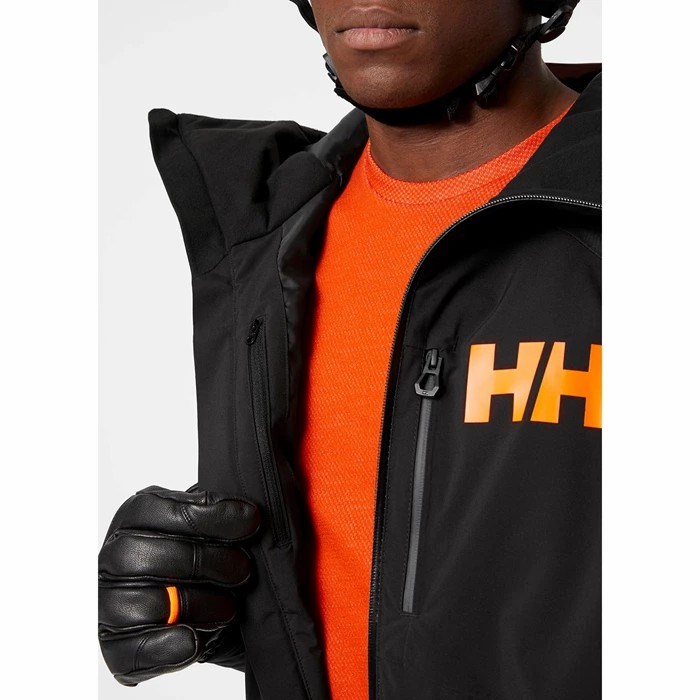 Men's Helly Hansen Powdreamer Ski Jackets Black | 980-NYTHBP