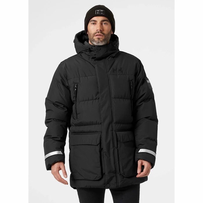 Men's Helly Hansen Reine Puffy Winter Jackets Black | 710-YKTABS