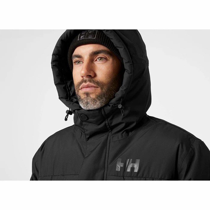 Men's Helly Hansen Reine Puffy Winter Jackets Black | 710-YKTABS