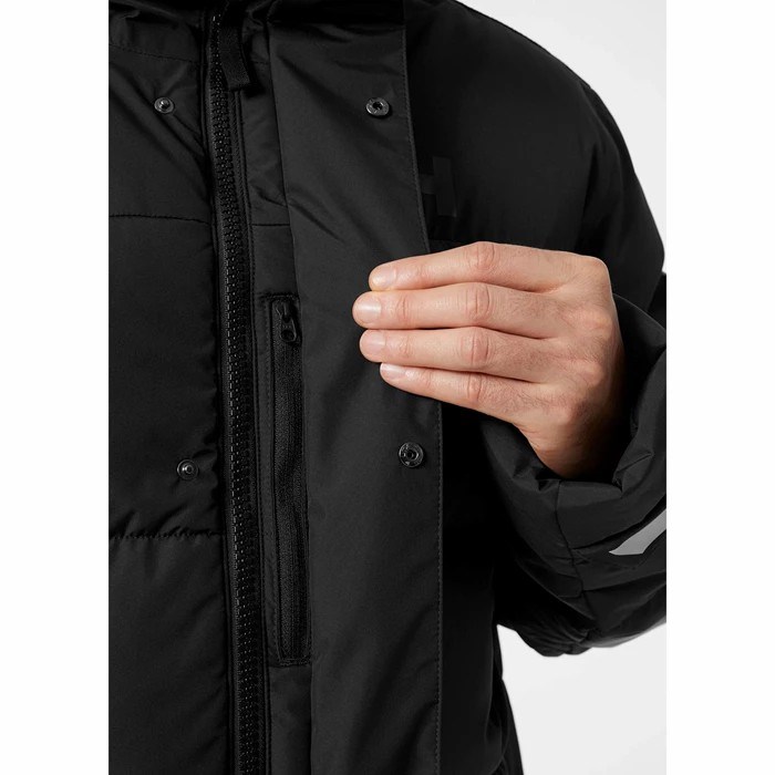 Men's Helly Hansen Reine Puffy Winter Jackets Black | 710-YKTABS