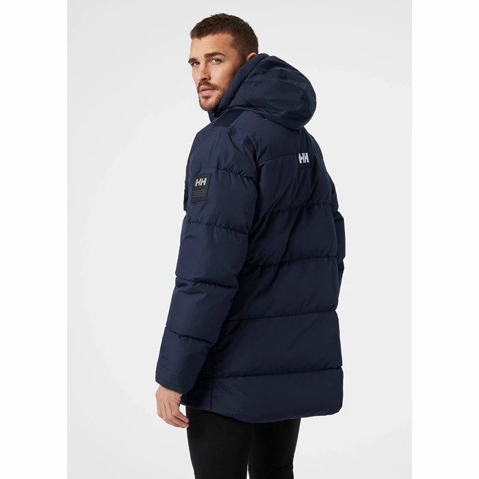 Men's Helly Hansen Reine Puffy Winter Jackets Navy | 872-OAFRIY