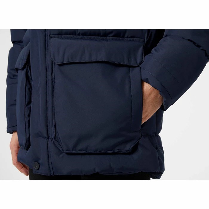 Men's Helly Hansen Reine Puffy Winter Jackets Navy | 872-OAFRIY