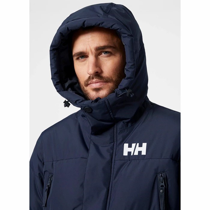 Men's Helly Hansen Reine Puffy Winter Jackets Navy | 872-OAFRIY