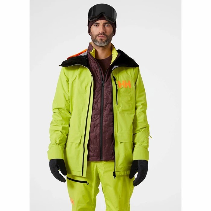 Men's Helly Hansen Ridge Infinity Ski Jackets Light Green | 901-MRLQAB