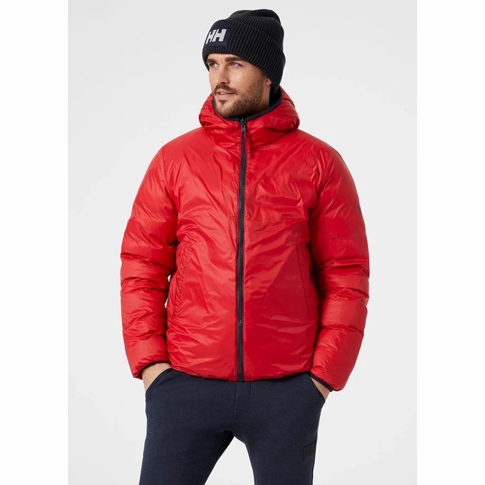 Men's Helly Hansen Rwb Reversible Puffer Jackets Navy | 078-KHYQPI