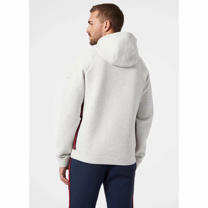 Men's Helly Hansen Rwb Zip Up Hooded Sweatshirts Grey | 879-BYTMFP