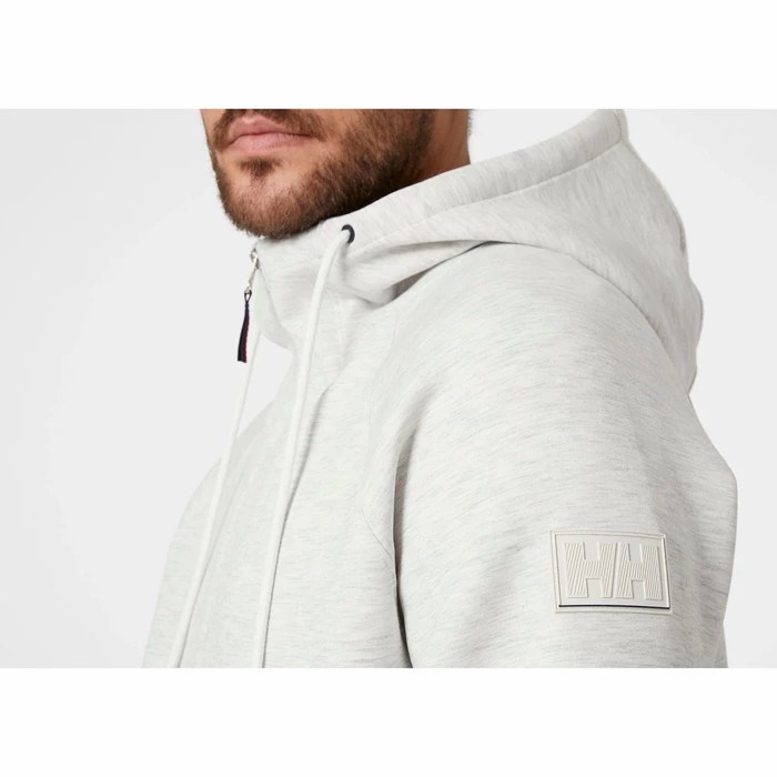 Men's Helly Hansen Rwb Zip Up Hooded Sweatshirts Grey | 879-BYTMFP