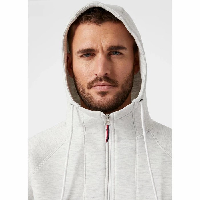 Men's Helly Hansen Rwb Zip Up Hooded Sweatshirts Grey | 879-BYTMFP