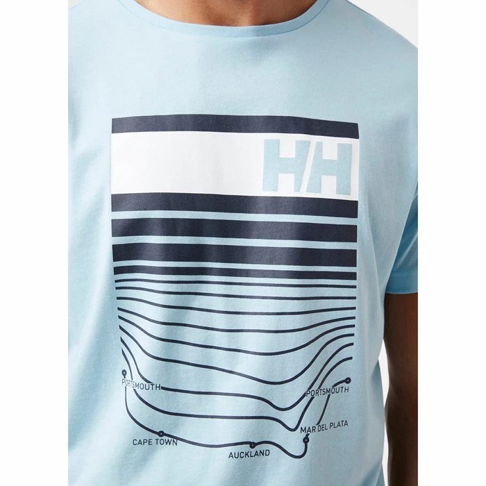 Men's Helly Hansen Shoreline T Shirts Blue | 013-OWKPMJ