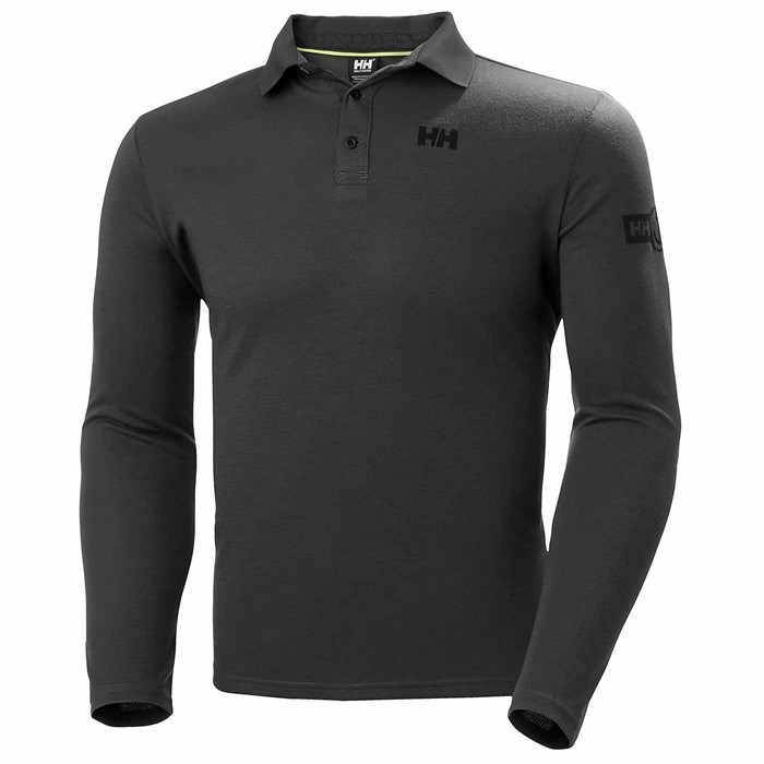 Men\'s Helly Hansen Skagen Quickdry Rugger Polo Shirts Grey | 753-KUTJSO