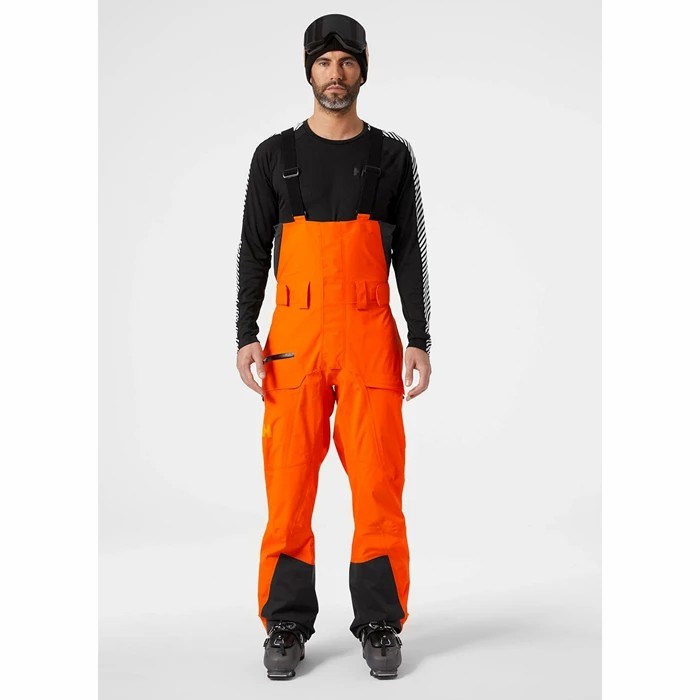 Men's Helly Hansen Sogn Bib Shell Pants Orange | 581-NHQPRU