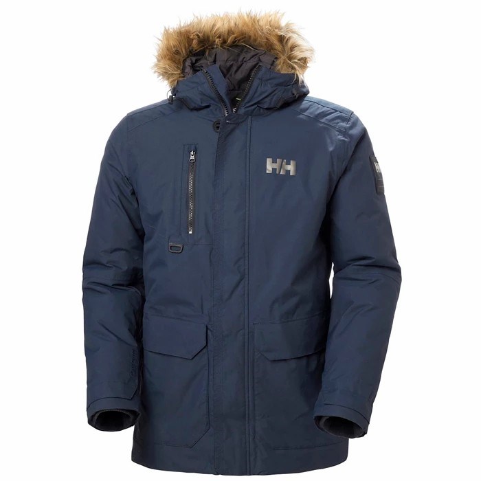 Men\'s Helly Hansen Svalbard Casual Jackets Navy | 879-ZHFUCI